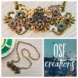 Steampunk Repurposed Handmade Necklace Unique
